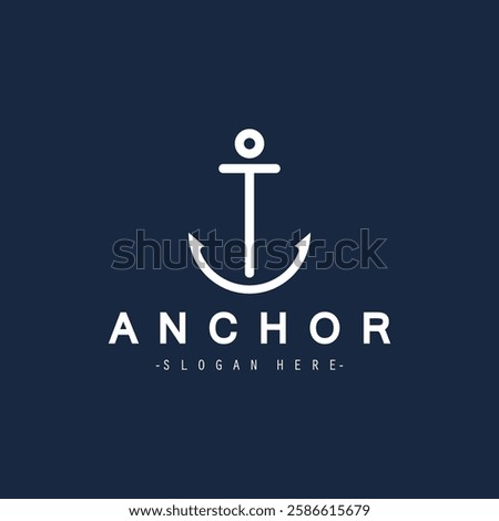 Modern Anchor logo, simple minimalist design illustration simple marine symbol