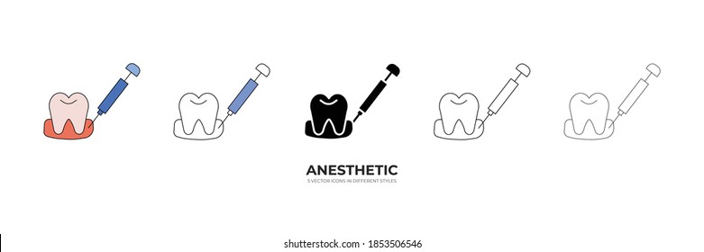 icono de tipo vectorial de anestesia moderna