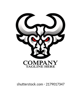 Modern angry bull logo. Vector illustration