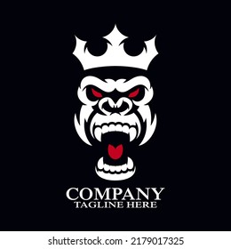 Modern angry gorilla king logo. Vector illustration