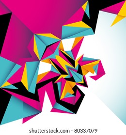 Modern angular abstraction in color. Vector illustration.