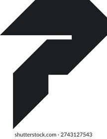 Modern angular letter P logo with bold forward-leaning structure. Dynamic geometric monogram symbol representing speed, performance and innovation.