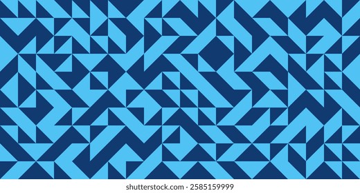 Modern Angular Mosaic Design in Blue