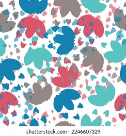 Modern animal skin pattern with flower shapes . Bright colors, painting on a light background. 
