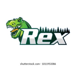 Modern Animal Sports Team Logo Badge Illustration, Tyrannosaurus