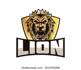 Modern Animal Sports Team Logo Badge Illustration, Lion