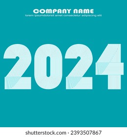 Modern Annual report background vector illustration. Minimal abstract graphic design. Trendy 2024 for banner poster greeting card celebration event template post story social media layout flyer party 