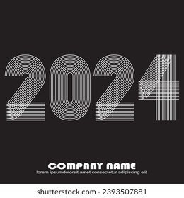 Modern Annual report background vector illustration. Minimal abstract graphic design. Trendy 2024 for banner poster greeting card celebration event template post story social media layout flyer party 