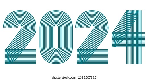 Moderner Jahresbericht, Vektorgrafik. Minimales abstraktes Grafikdesign. Trendy 2024 für Banner Poster Grußkartenfest-Vorlage Post-Story-Layout-Flieger Party 