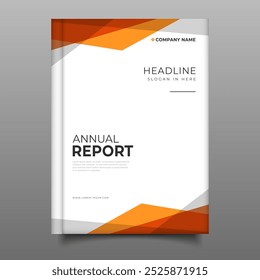 modern annual report cover book geometric flyer design