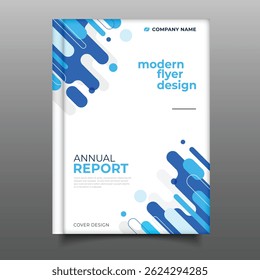relatório anual moderno cobre livro negócios geométrico arredondado design