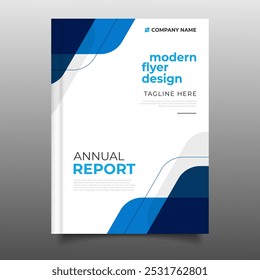 Modern annual report cover business flyer template design