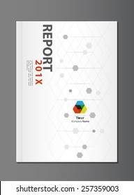Modern Annual report Cover design vector, geometric or dna theme concept