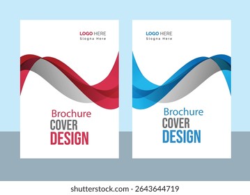 Modern Annual Report Cover Design Template Layouts in Blue and Red Color Schemes for Business Presentations and Marketing Materials