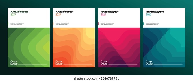 Modern Annual Report Cover Design Set - Vector Report Cover - Editable cover design