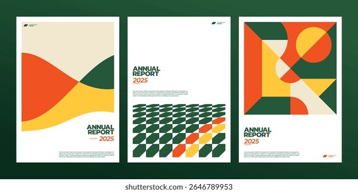 Modern Annual Report Cover Design Set - Vector Report Cover - Editable cover design