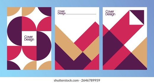 Modern Annual Report Cover Design Set - Vector Report Cover - Editable cover design