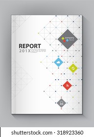 Modern Annual report Cover design vector dot technology theme concept