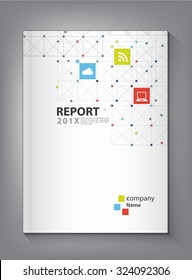 Modern Annual report Cover design vector dot  technology theme concept