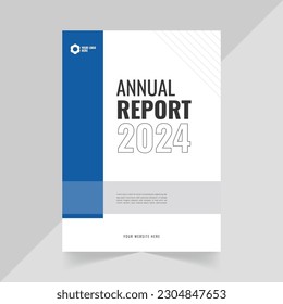 Modern Annual Report Cover Page Design Templates with Blue Color