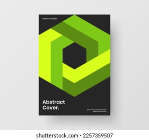 Modern annual report design vector concept. Colorful mosaic pattern front page illustration.