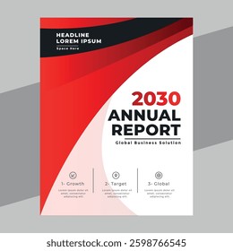 Modern annual report, template in blue, red, color. A4 size book cover template for  book cover, magazine, booklet, proposal, portfolio, brochure, poster