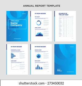 Modern Annual Report Template With Cover Design And Infographic