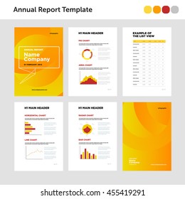 Modern annual report template with cover design and infographic