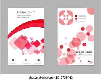 Modern Annual report Vector Abstract design template with red paper on cover Front page