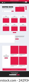 Modern annual webpage interface template design | Company corporate website with interior webpage design template | Website wireframe with newsletter template design | Travel theme for website templat