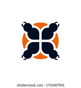 Plantilla de diseño de logotipo de hormiga moderna