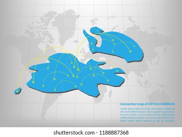 Modern of antigua Barbuda Map connections network design, Best Internet Concept of antigua Barbuda map business from concepts series, map point and line composition. Infographic map. Vector