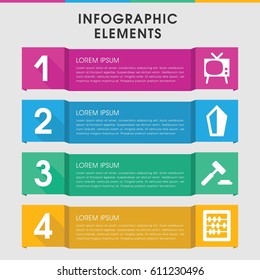 Modern antique infographic template. infographic design with antique icons includes abacus, sword. can be used for presentation, diagram, annual report, web design. 