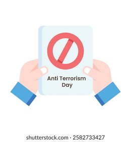 Modern anti-terrorism day icon representing global efforts to combat terrorism, promote peace, and spread awareness.