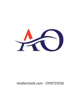 Modern AO logotype for luxury branding. Initial AO letter business logo design vector