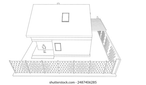 modern apartment house 3d illustration