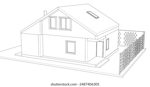 modern apartment house 3d illustration