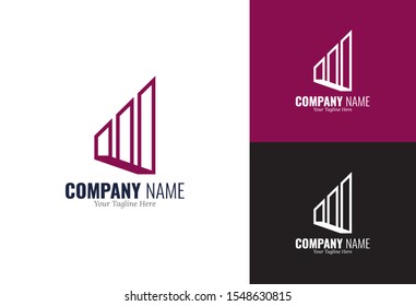 Modern apartment logo design. Three building logo template