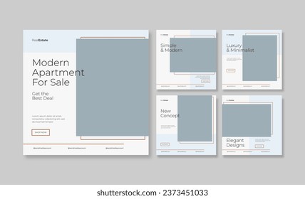 Modern apartment real estate social media post template