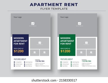 Modern Apartment For Rent Poster, Apartment Rent Flyer Template, Home For Rent Flyer, Real Estate Flyer