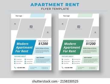 Modern Apartment For Rent Poster, Apartment Rent Flyer Template, Home For Rent Flyer, Real Estate Flyer