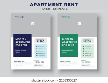 Modern Apartment For Rent Poster, Apartment Rent Flyer Template, Home For Rent Flyer, Real Estate Flyer