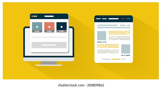 Modern app icon of browser business concept in flat design. Office and business work elements. Set for web and mobile applications of smartphone, browser, internet cloud