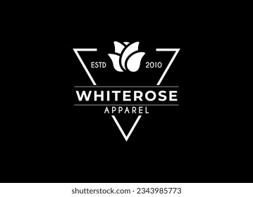 Modern apparel cloth logo design. Black rose logo design template.