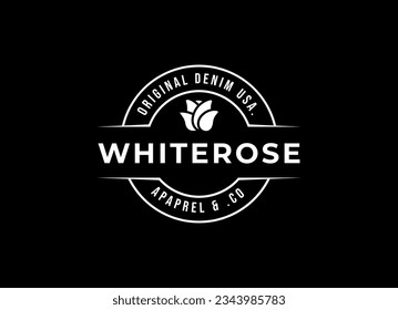 Diseño del logo de la vestimenta moderna. Plantilla de diseño del logo de la rosa negra.