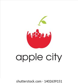 modern apple city company logo design