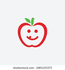 Modern Apple Fruits Nutrition Logo Icon Vector