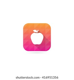 Modern Apple Icon With Long Shadow