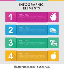 Modern apple infographic template. infographic design with apple icons includes . can be used for presentation, diagram, annual report, web design.