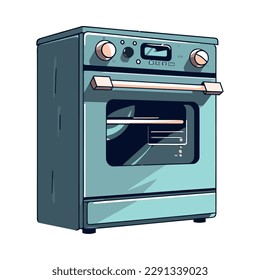 Aparatos modernos aislados en un icono de horno de cocina doméstica